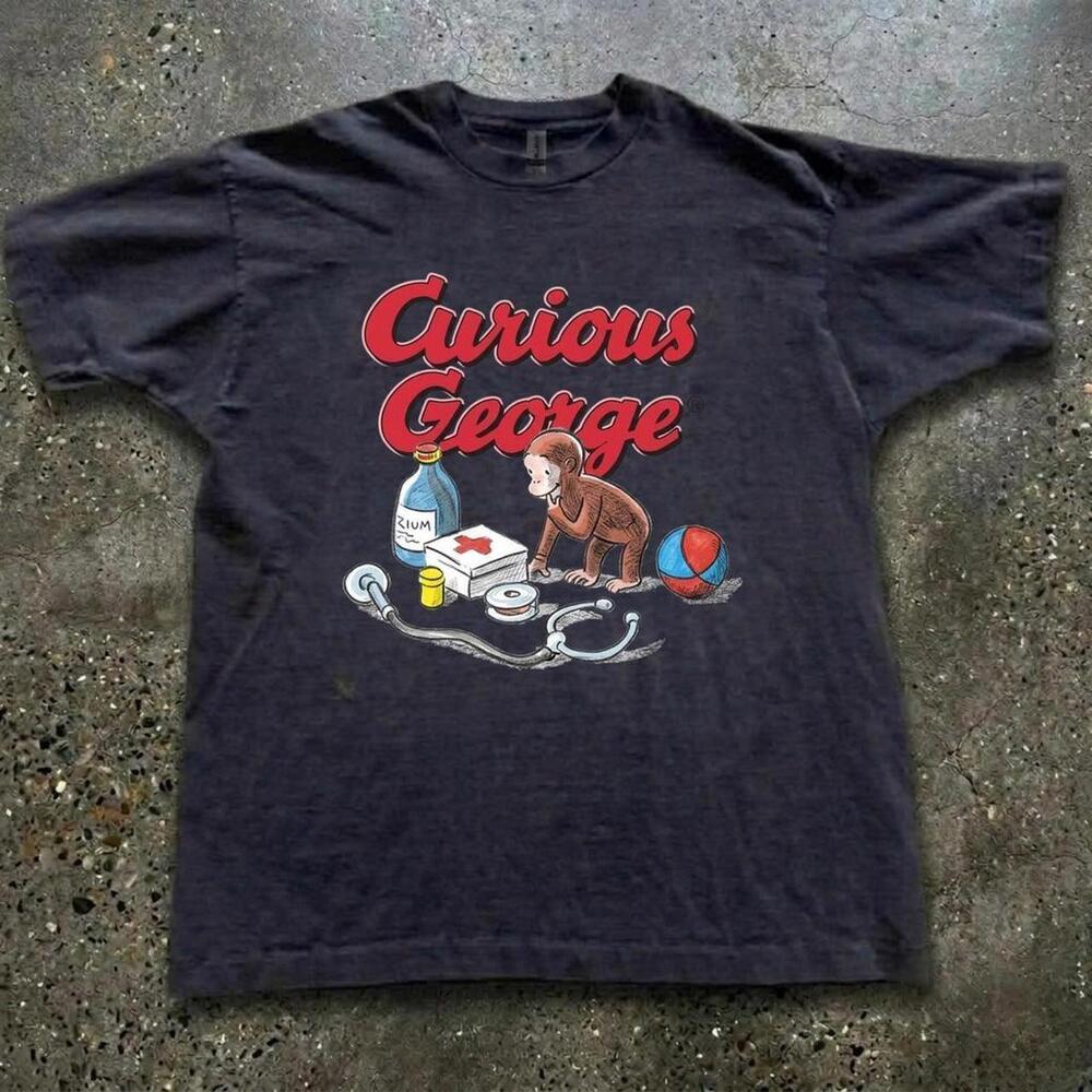 Curious George Black T Shirt